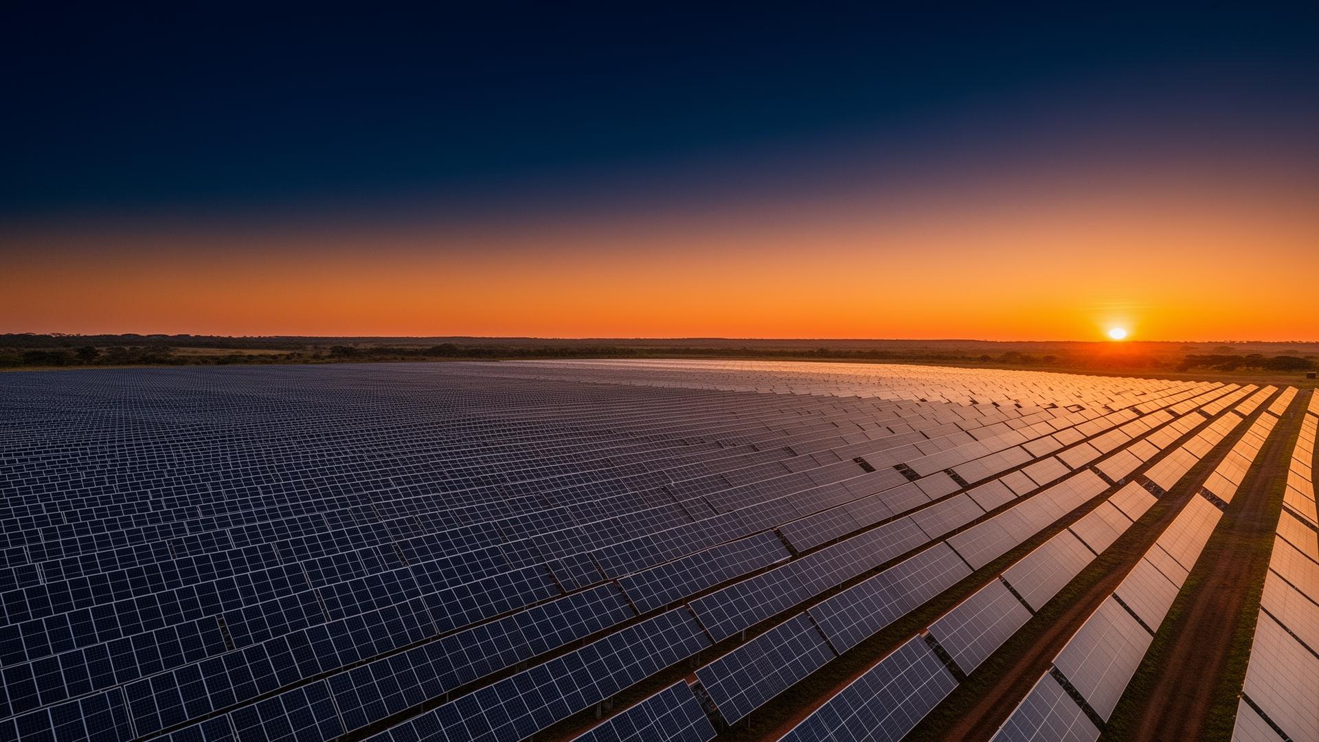 Fazenda solar gerando energia limpa